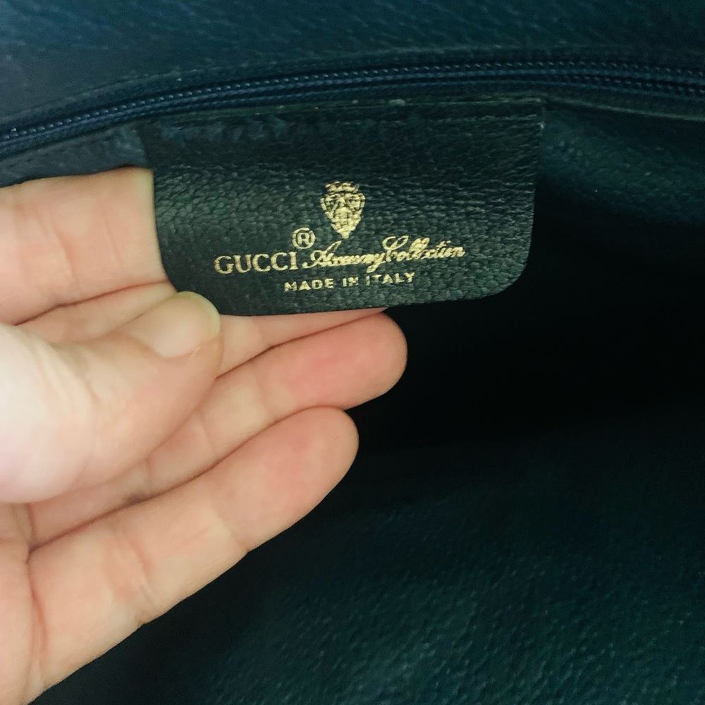 GUCCI vintage navy blue and red monogrammed tote bag - Picture 5 of 9